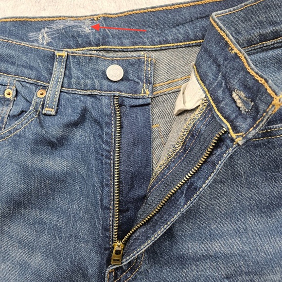 NWT Levis 505 Reg Straight Jeans Dark Wash Mens 34x32 Whiskering RARE One-R Tab - Picture 3 of 11